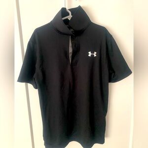 Under Armour Size M Youth Black Active Short Sleeve Loose Polo Shirt